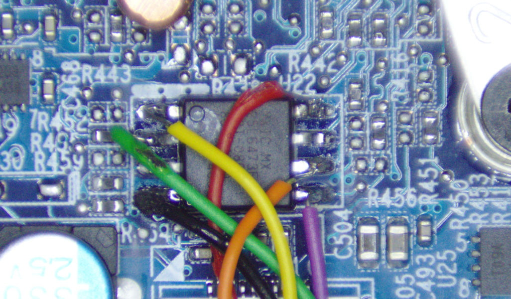 Soldered SPI chip